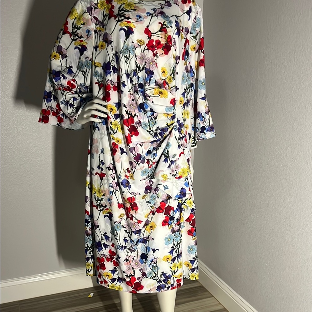 Adrianna Papell Floral Print Midi Dress $84 OBO New With Tags Size 24 W